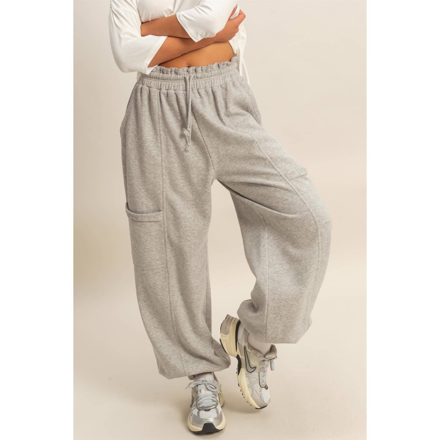 Ruffle Waist Burnout Jogger Pant