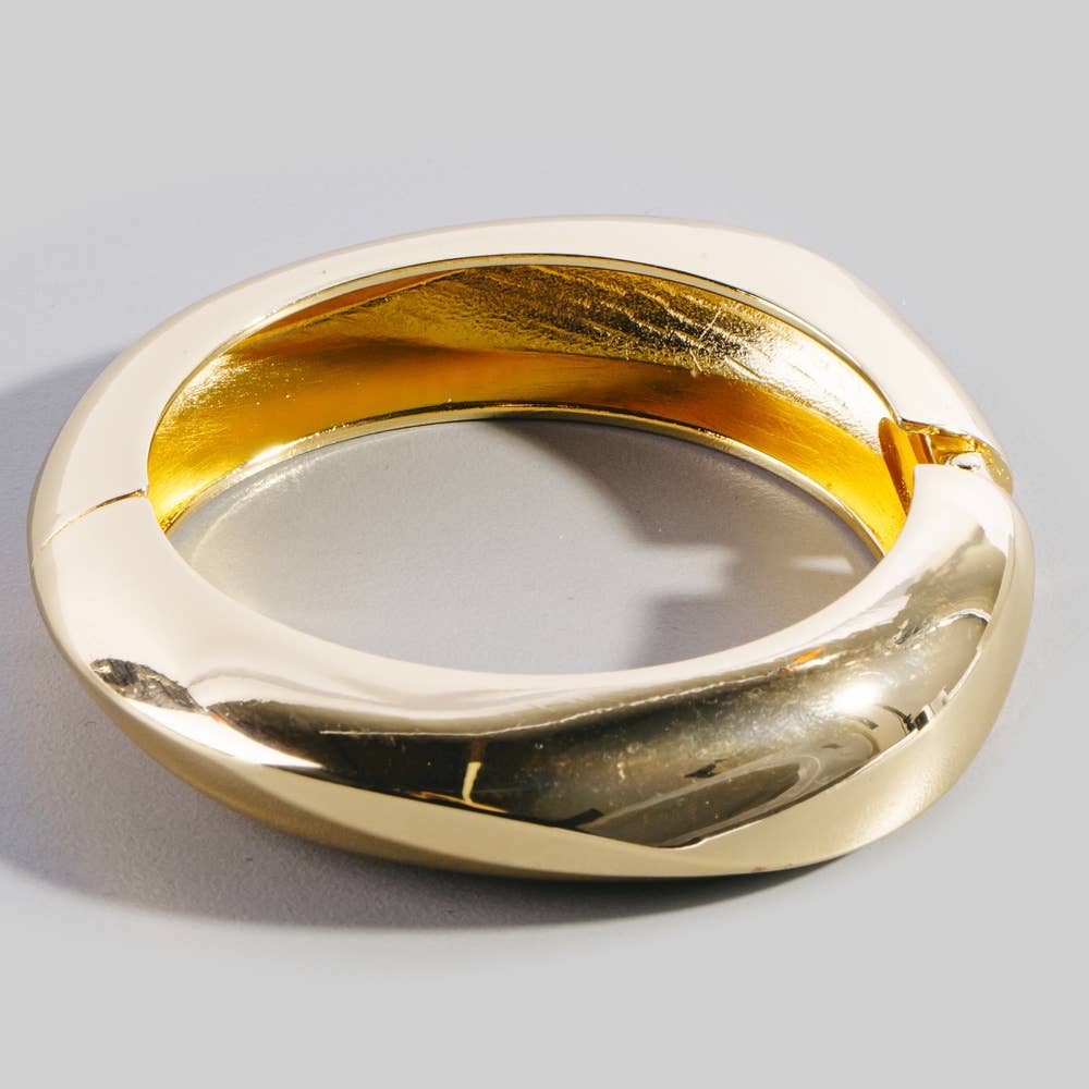 Chunky Dome Sculptural Hinged Bangle Bracelet