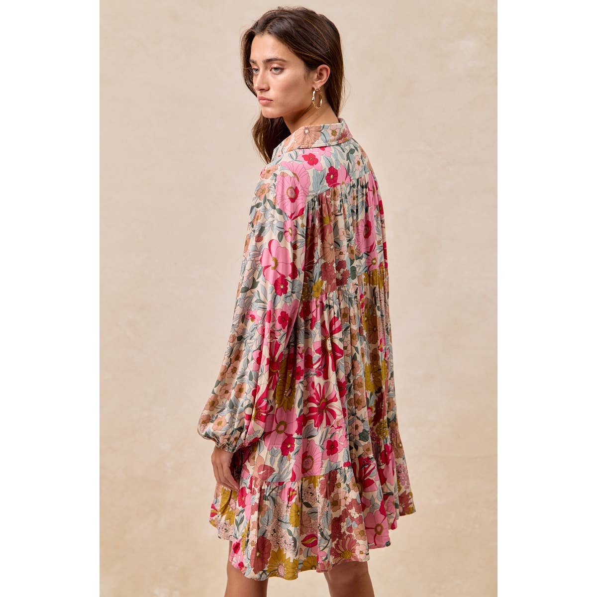 Floral Print Shirt Dress