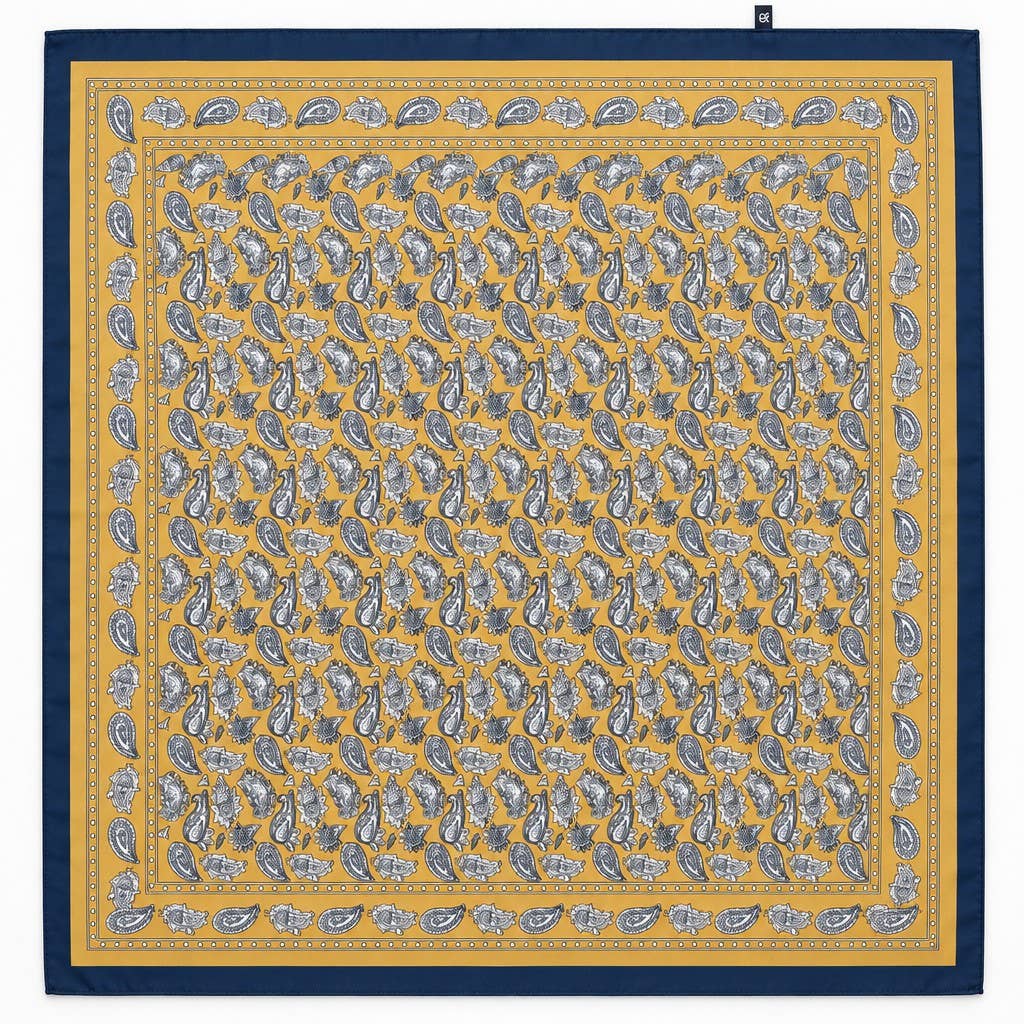 Oversized Paisley Border Print Square Scarf