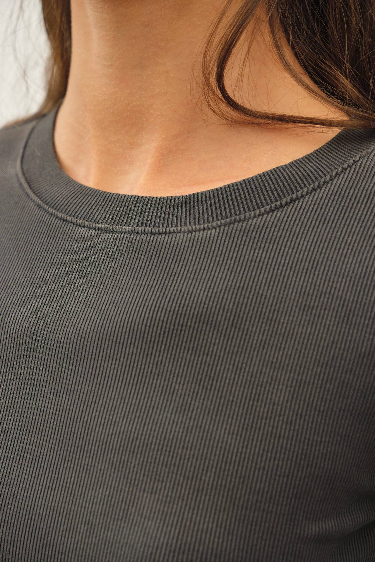 Ribbed Long Sleeve Crewneck