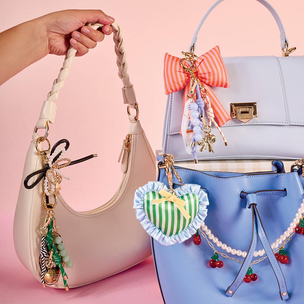 Layered Bows Bag Charm–Cherry Bliss