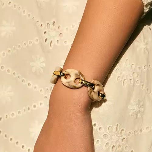 Marbled Resin Link Bracelet | 40B5232