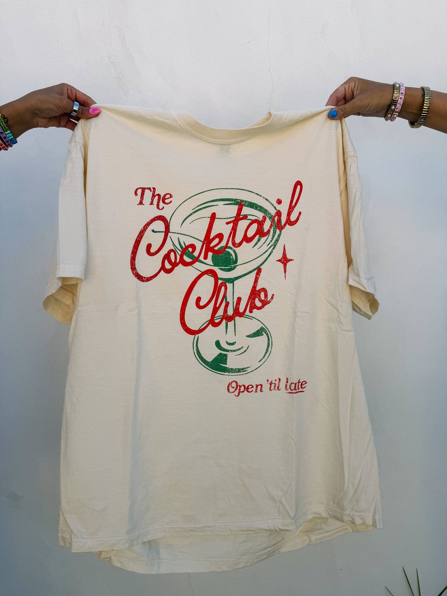 Etta & East Cocktail Club graphic tee- ivory