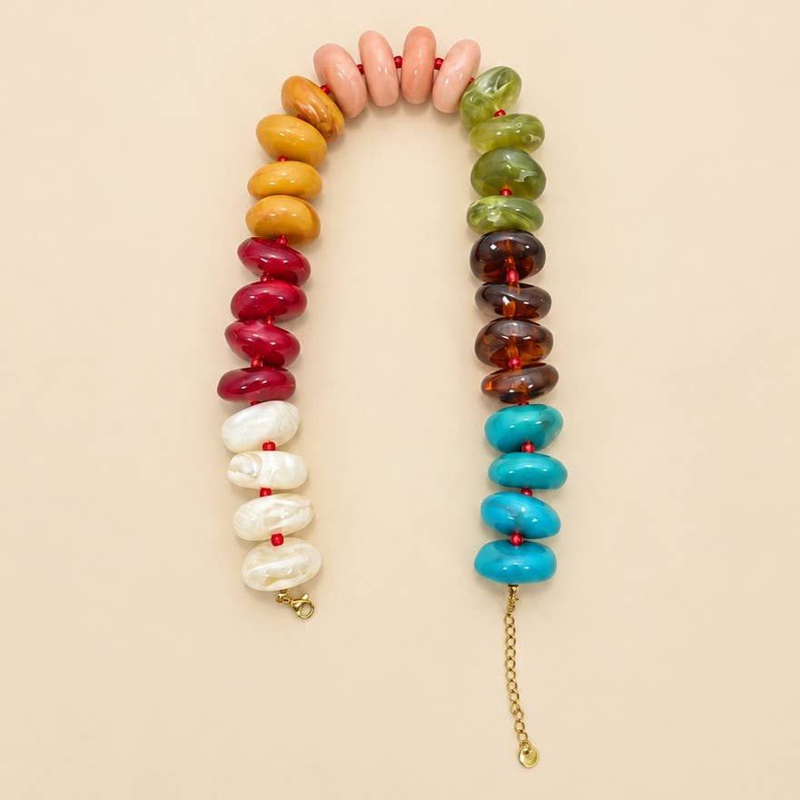 Chunk Resin Multi Colored Statement Necklace
