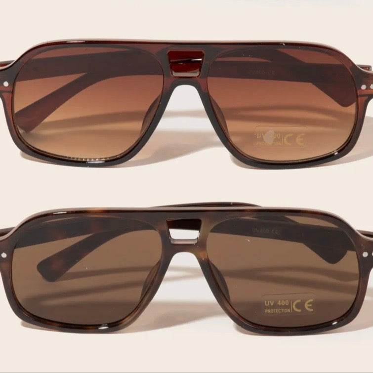 Plastic Aviator Frame Sunglasses