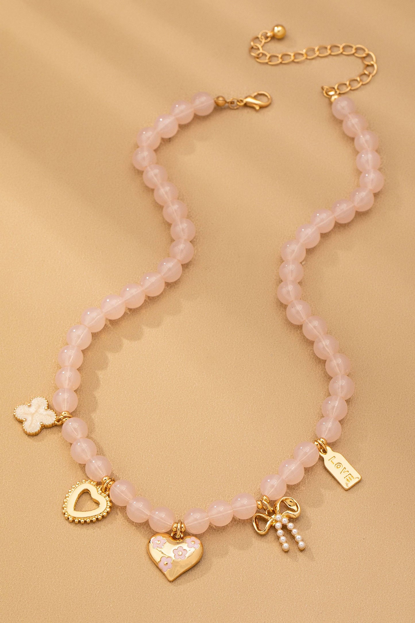 Beaded Chain Charm Necklace