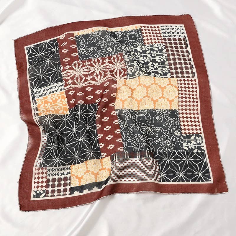 Mix Patch Floral Print Scarf