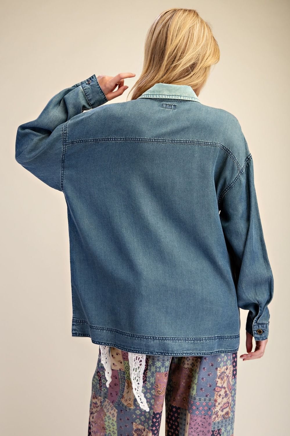 Enzyme and Washed Denim Shirt