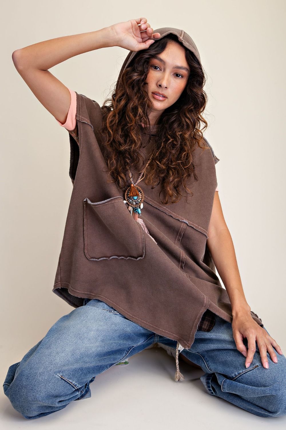 Easel Washed Hooded Vest