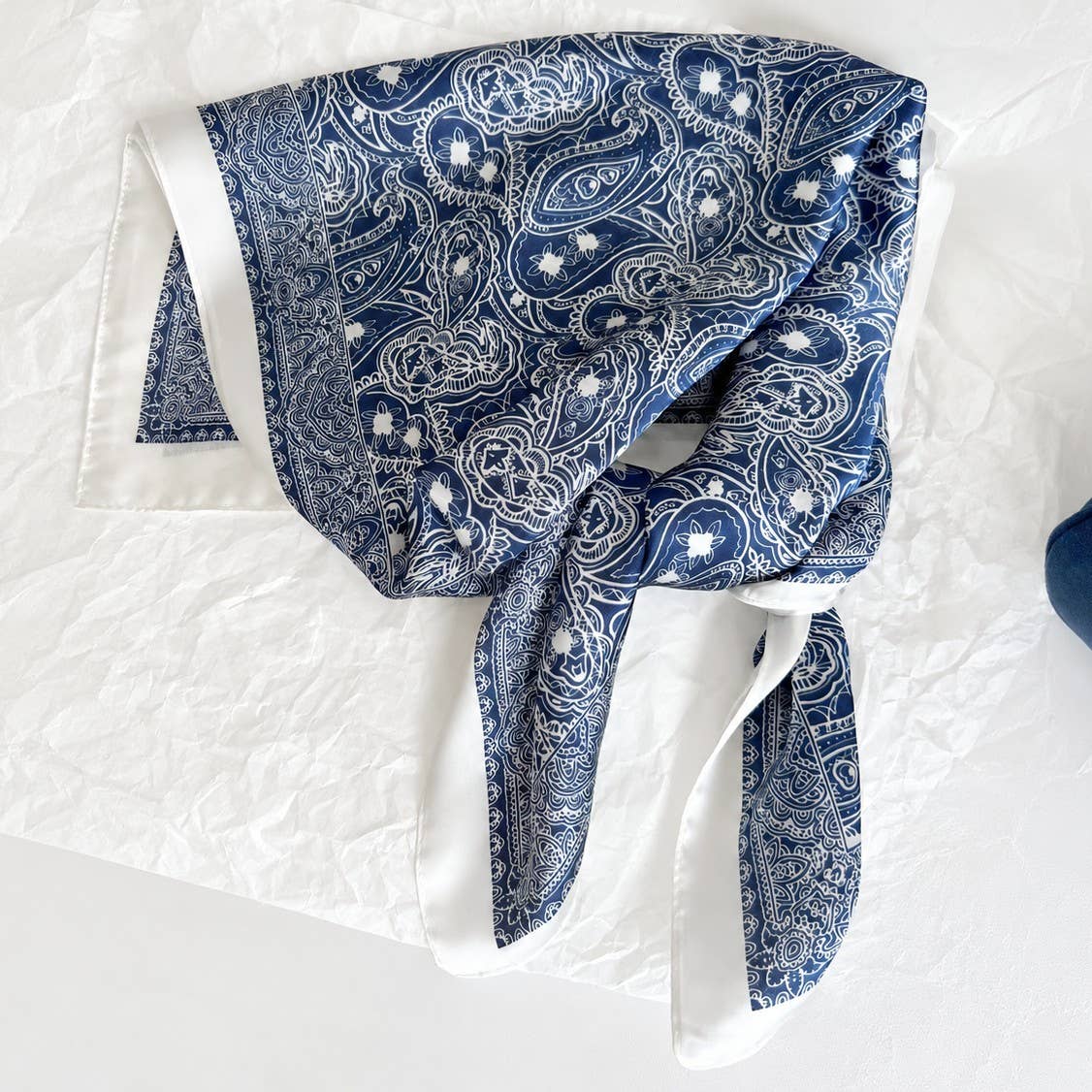 Elegant Classic Paisley Satin Square Scarf