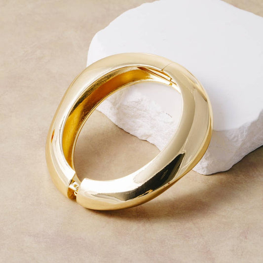 Chunky Dome Sculptural Hinged Bangle Bracelet