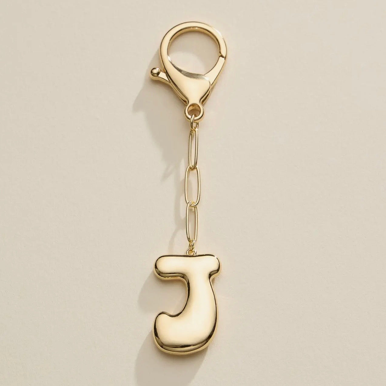 Bubble Letter Initial Keychain & Bag Charm
