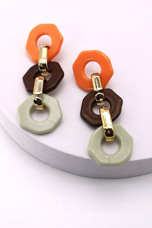 Color Block Linear Earrings