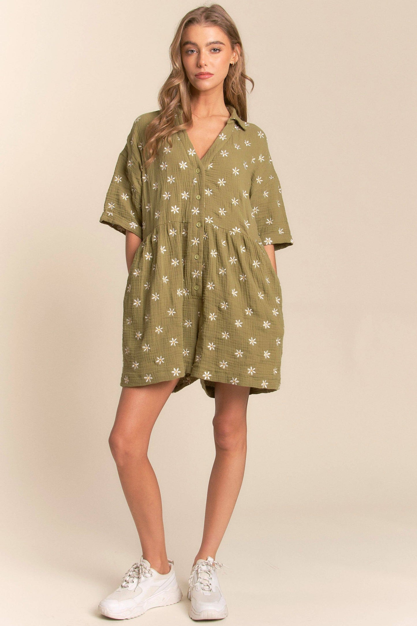 Flower Fields Gauze Romper