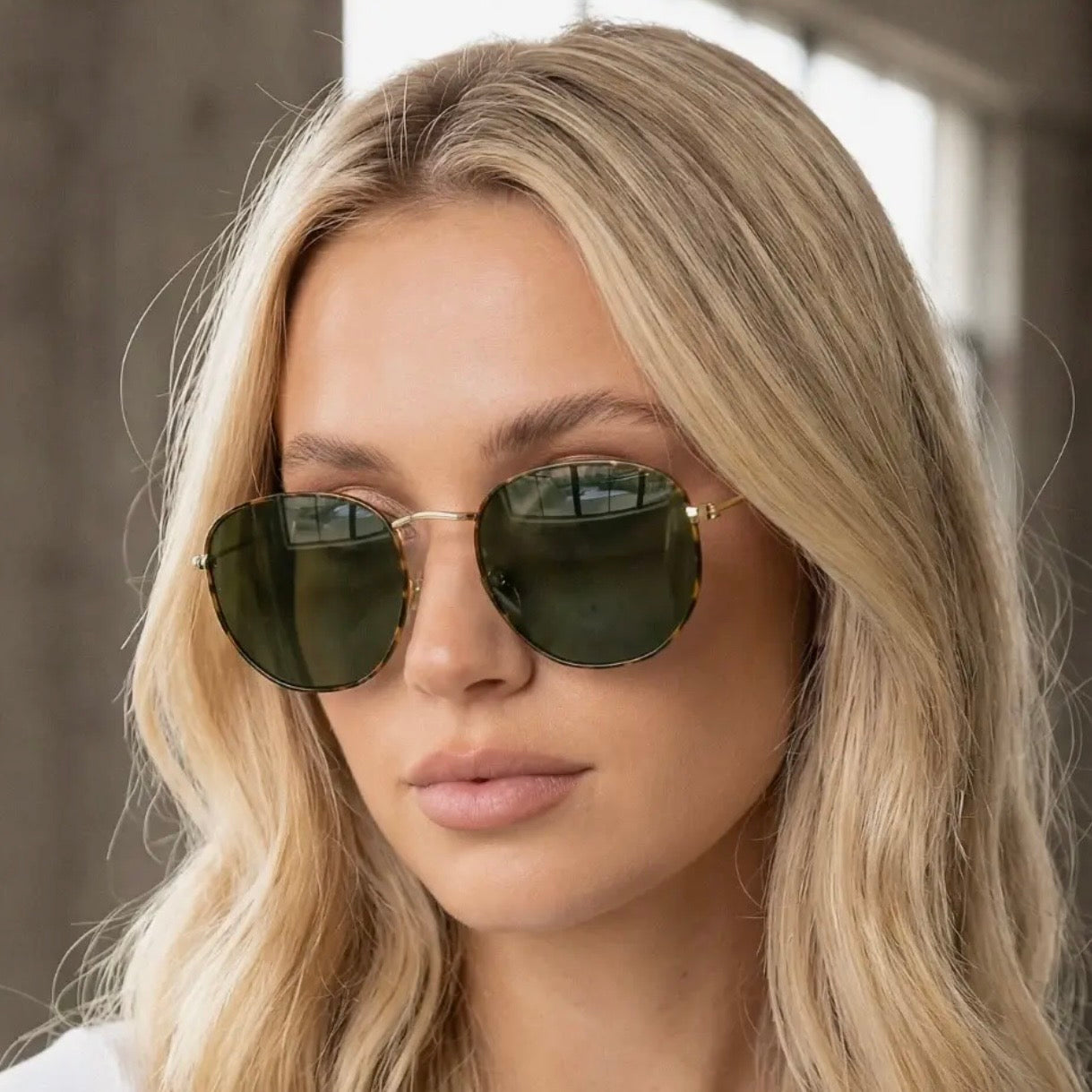 Thin Tortoise Shell Frame Sunglasses