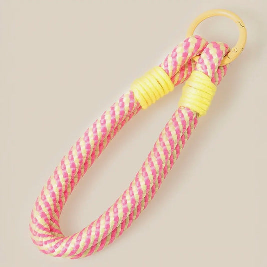 Intricate Braided Bungee Cord Bag Charm