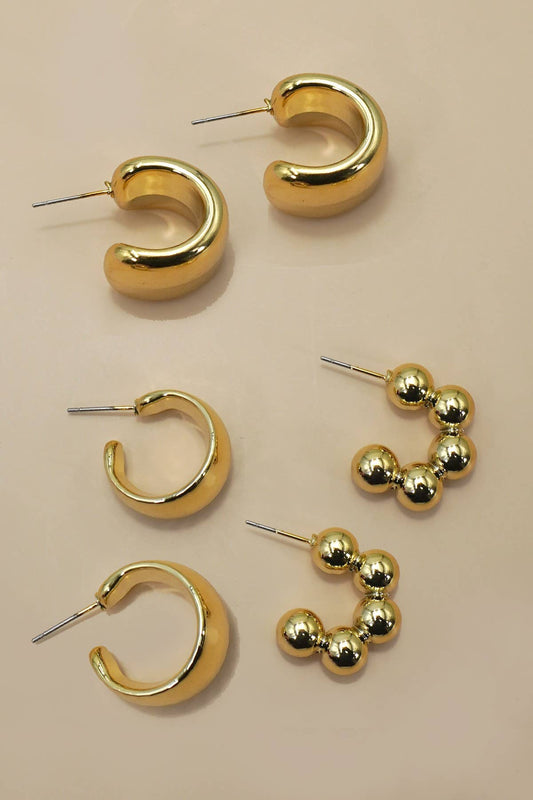Multi Classic Hoop Trio Earrings