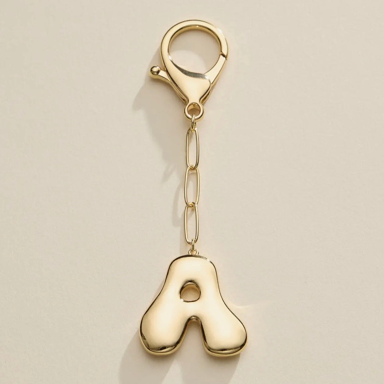 Bubble Letter Initial Keychain & Bag Charm