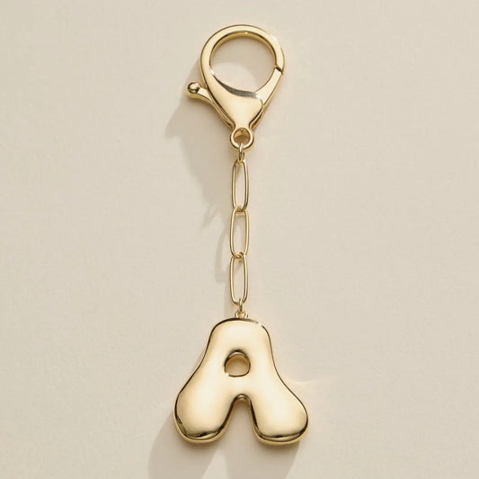 Bubble Letter Initial Keychain & Bag Charm