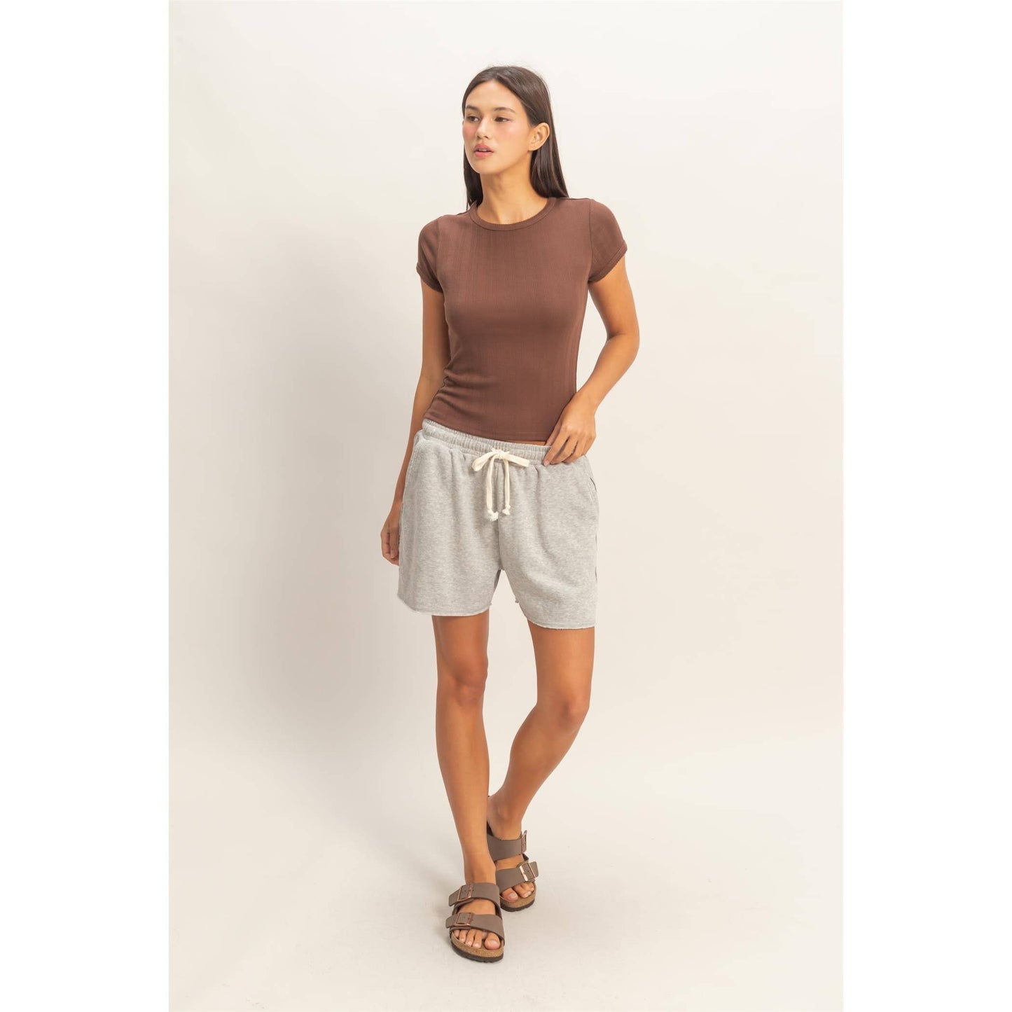 Pointelle Short Sleeve Top