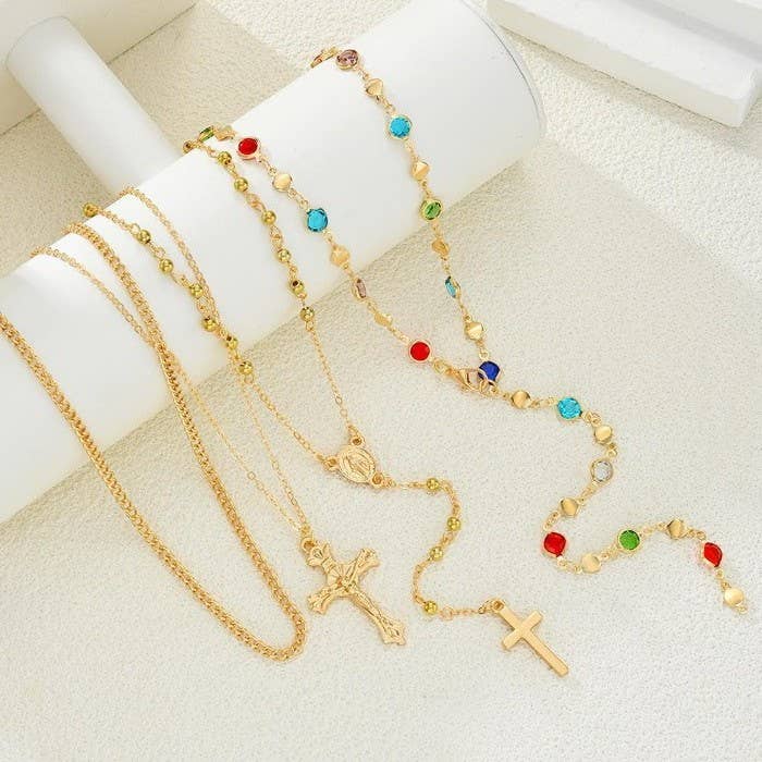 Boho Y Multi Stone Layer Necklace