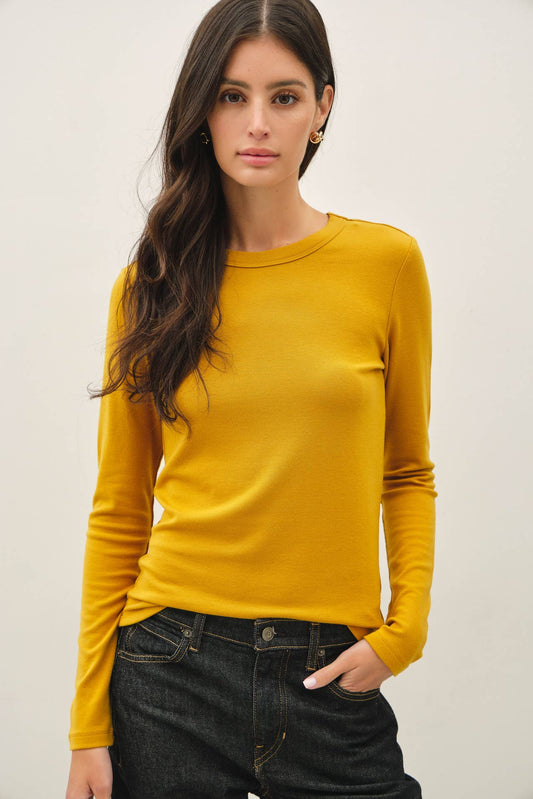 Basic Round Neck Long Sleeve Top