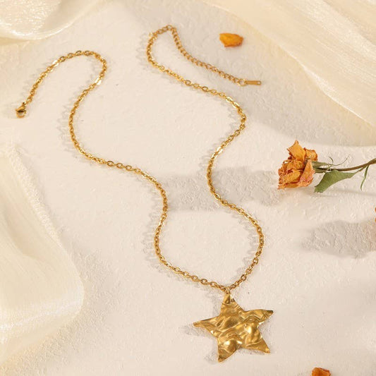 18k Stainless Steel Star Necklace