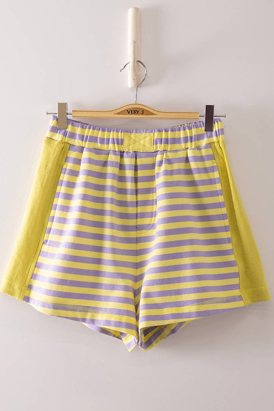Striped Color Block Lounge Shorts