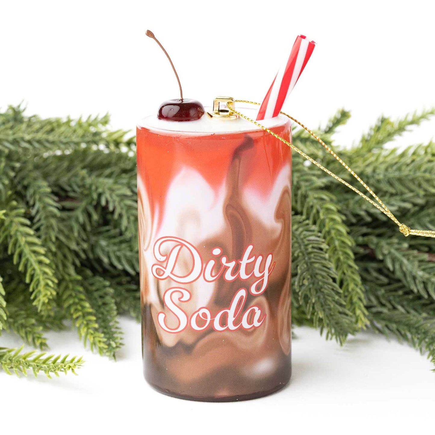 Dirty Soda Glass Christmas Ornament