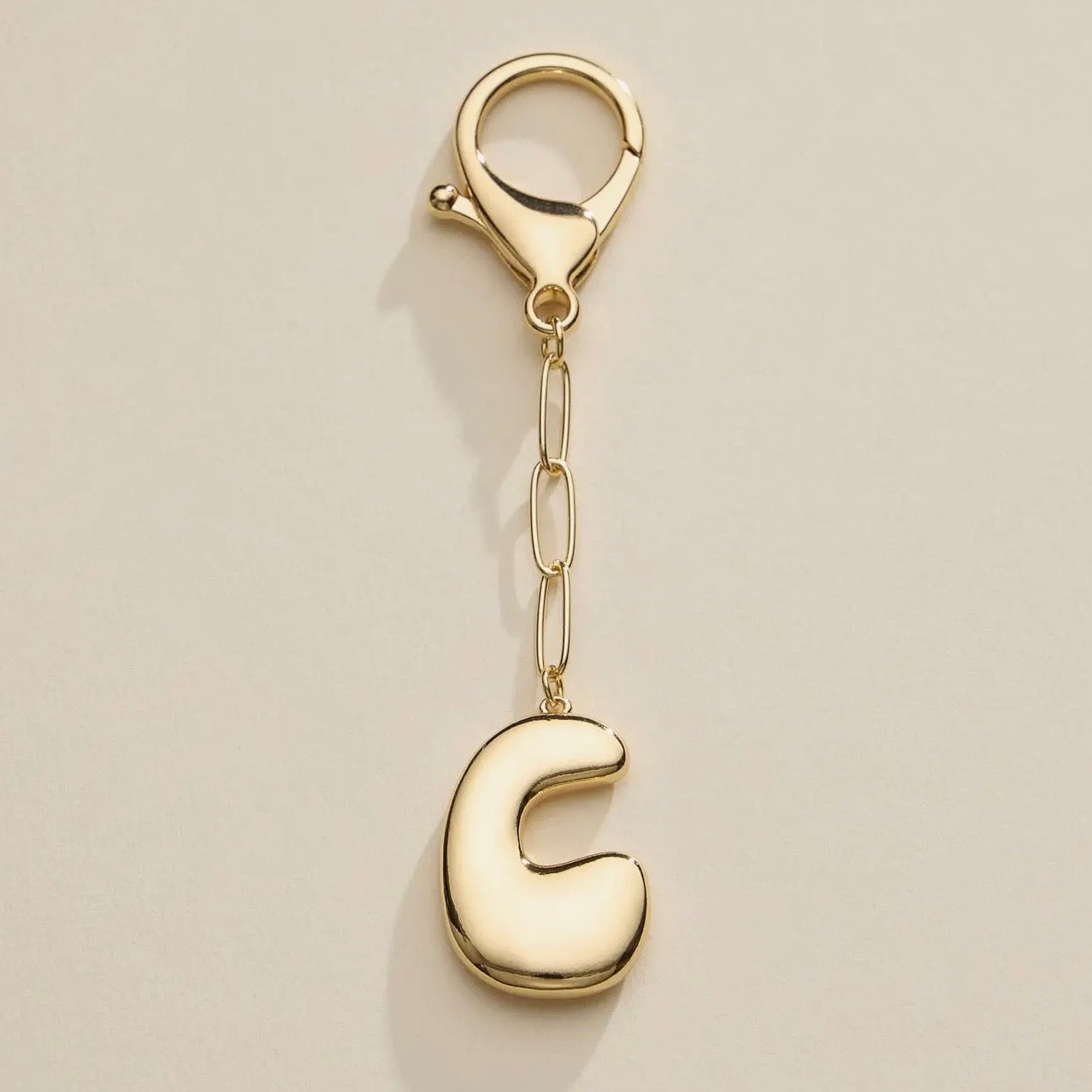 Bubble Letter Initial Keychain & Bag Charm