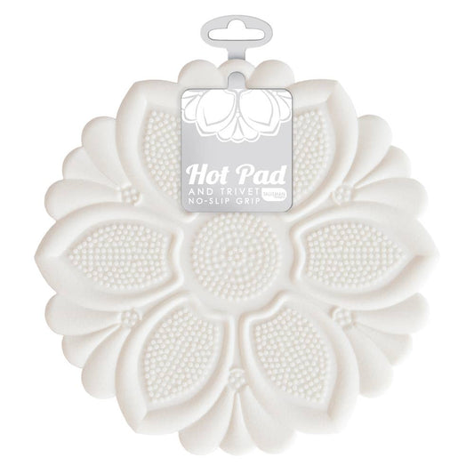 Hot Pad/Trivet, No-Slip Grip, White