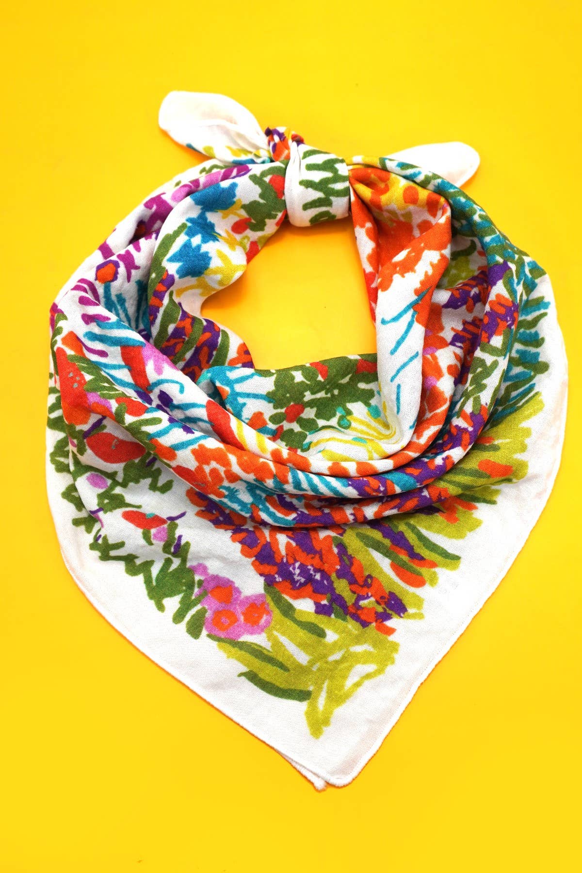 Floral Print Silk Bandana