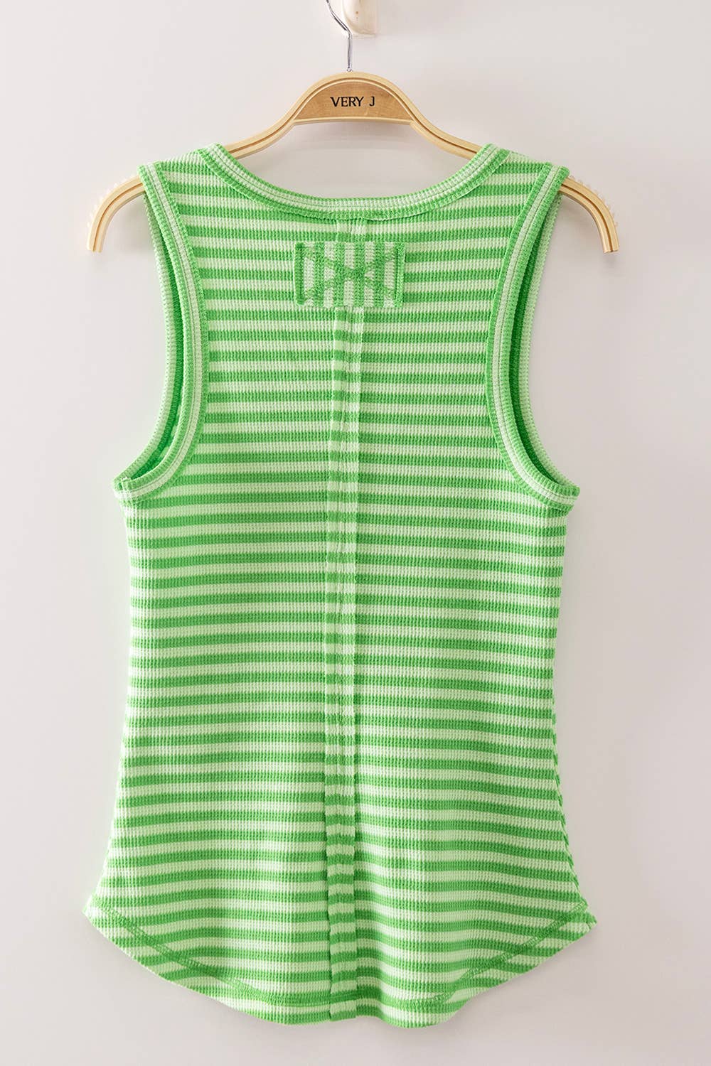 Striped Button Down Fitted Tank Top