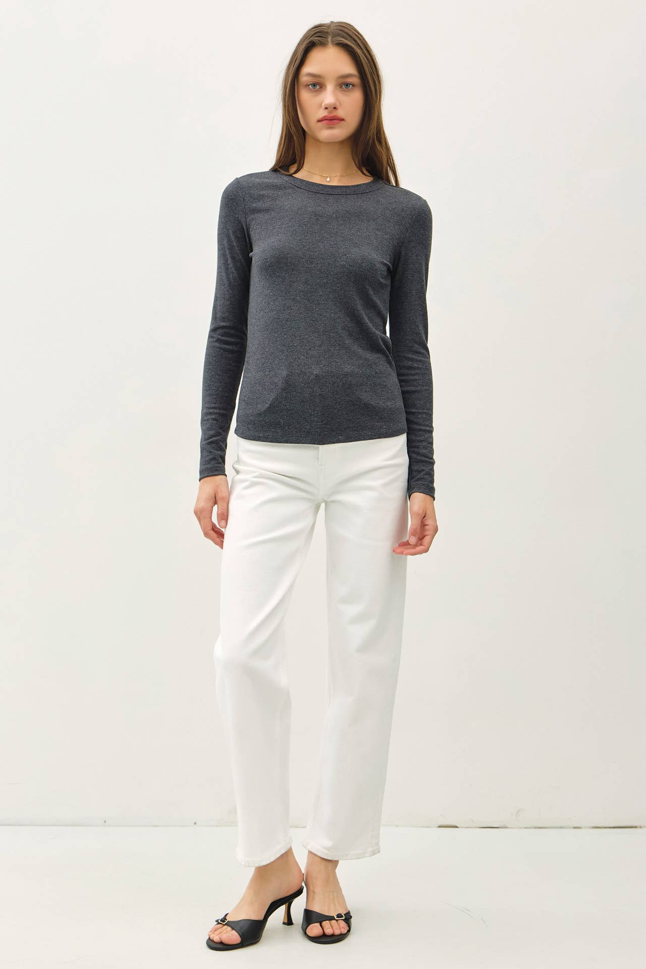 Basic Round Neck Long Sleeve Top