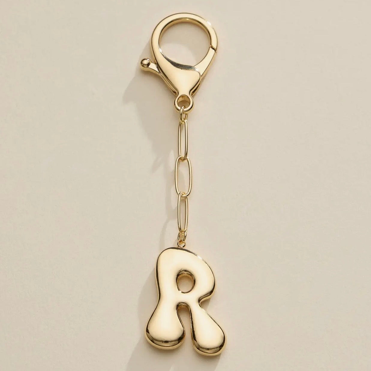 Bubble Letter Initial Keychain & Bag Charm