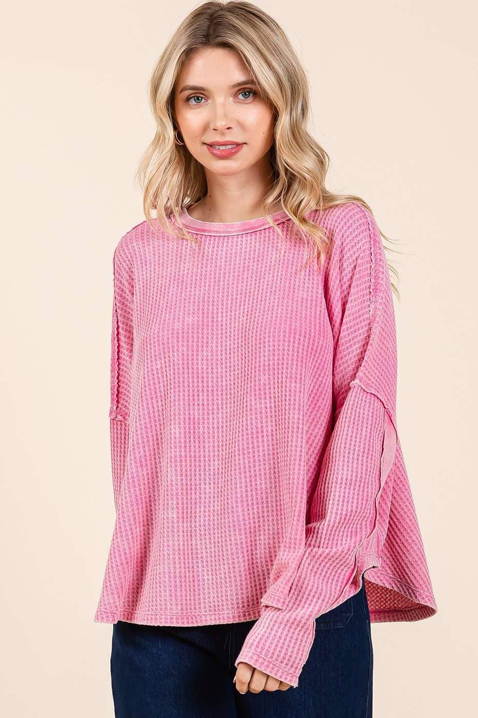 Mineral Waffle Knit Top