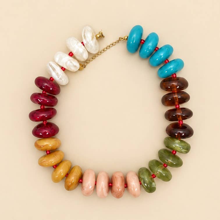 Chunk Resin Multi Colored Statement Necklace