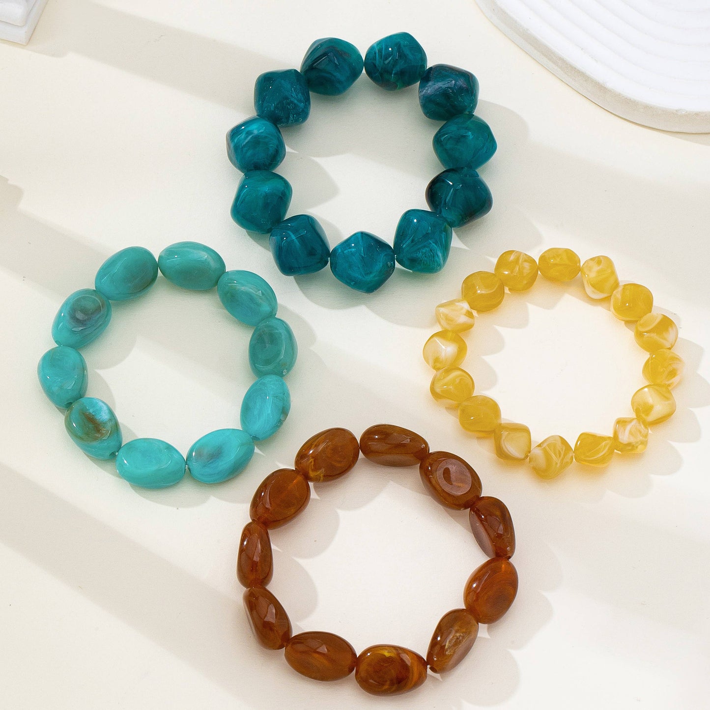 Bohemian Resin Nugget Stretch Bracelet