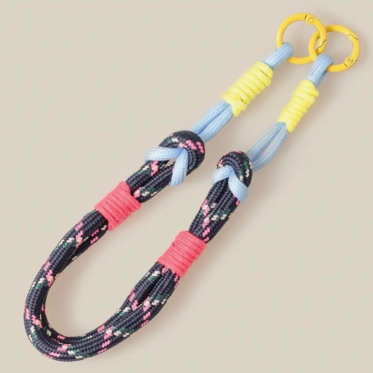 Intricate Braided Bungee Cord Bag Charm