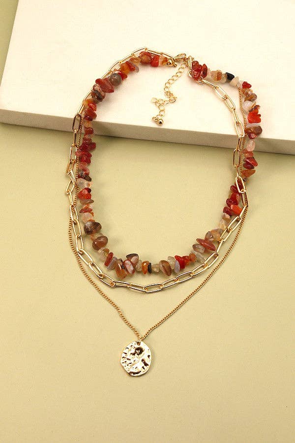 Natural Stone Layer Necklace
