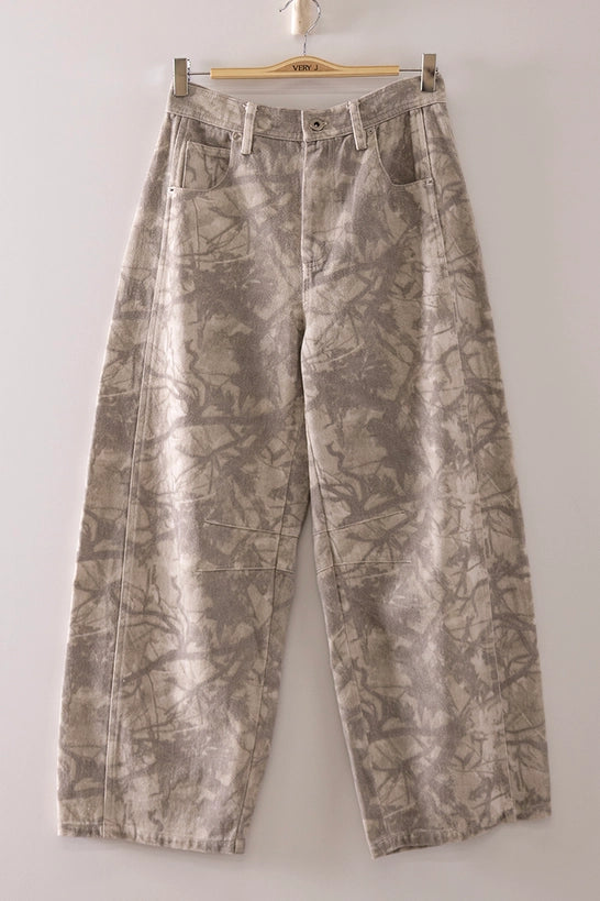 Allover Print Barrel Pants