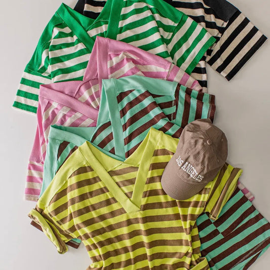 Stripe Casual Knit Romper