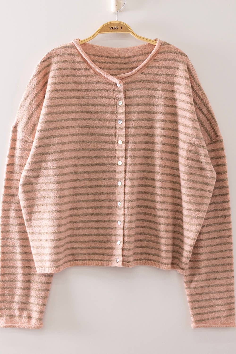 Button Down Stripe Sweater