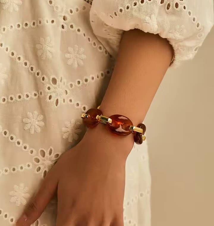 Marbled Resin Link Bracelet | 40B5232