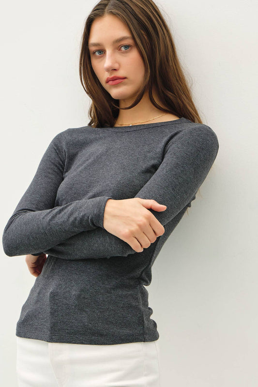 Basic Round Neck Long Sleeve Top