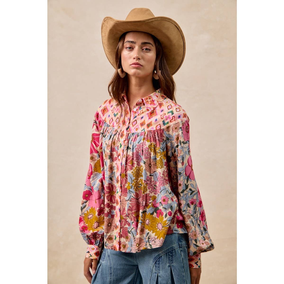 Floral Print Mix and Match Blouse