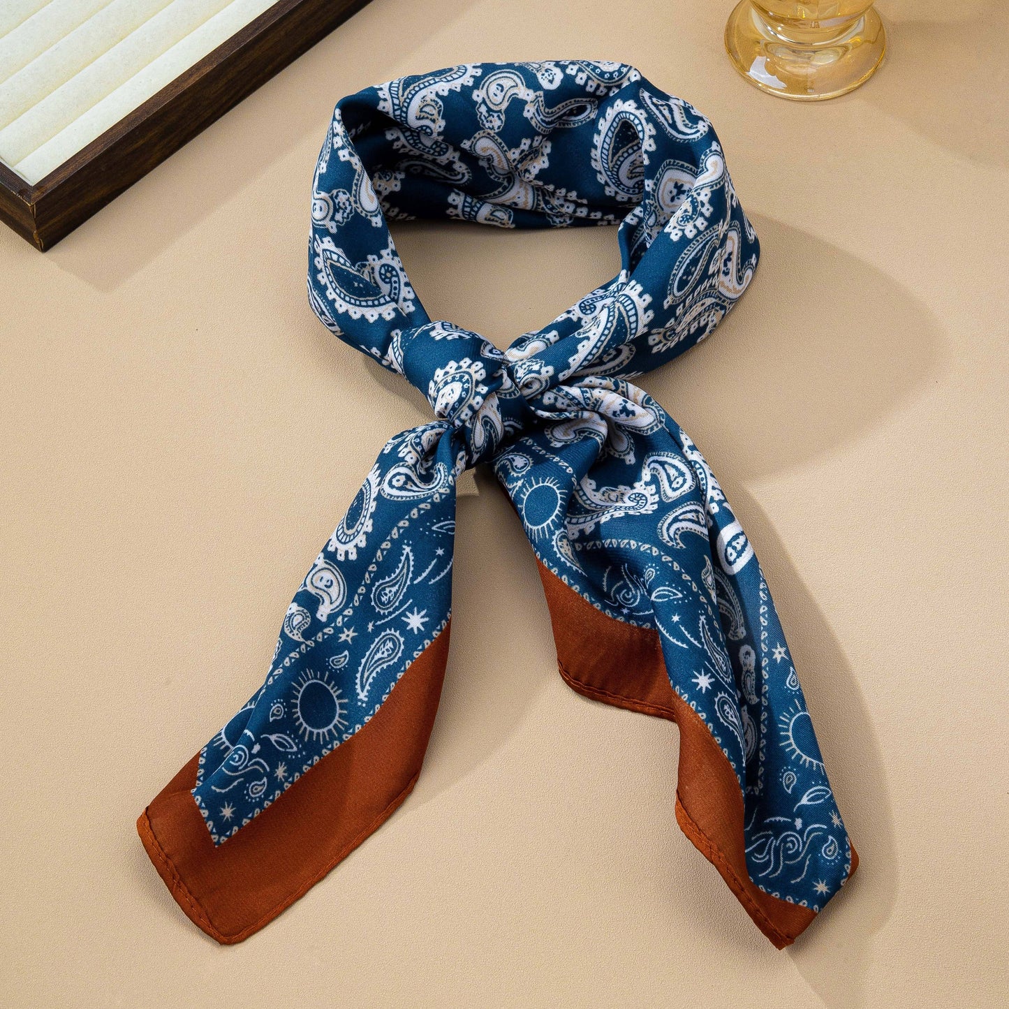 Classic Paisley & Celestial Border Printed Scarf