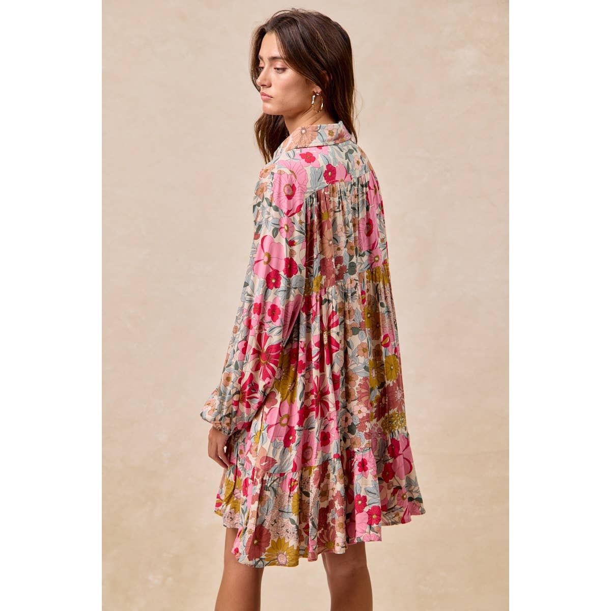 Floral Print Shirt Dress