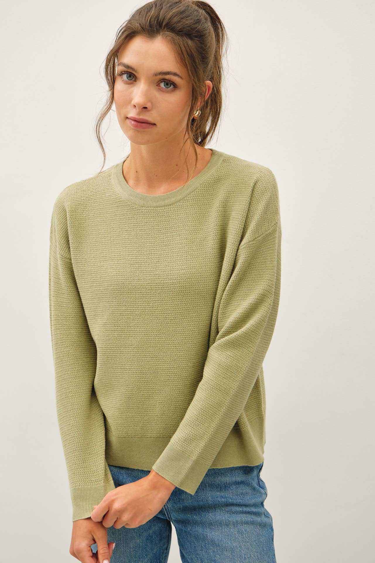 Rice Knit Crew Neck Sweater